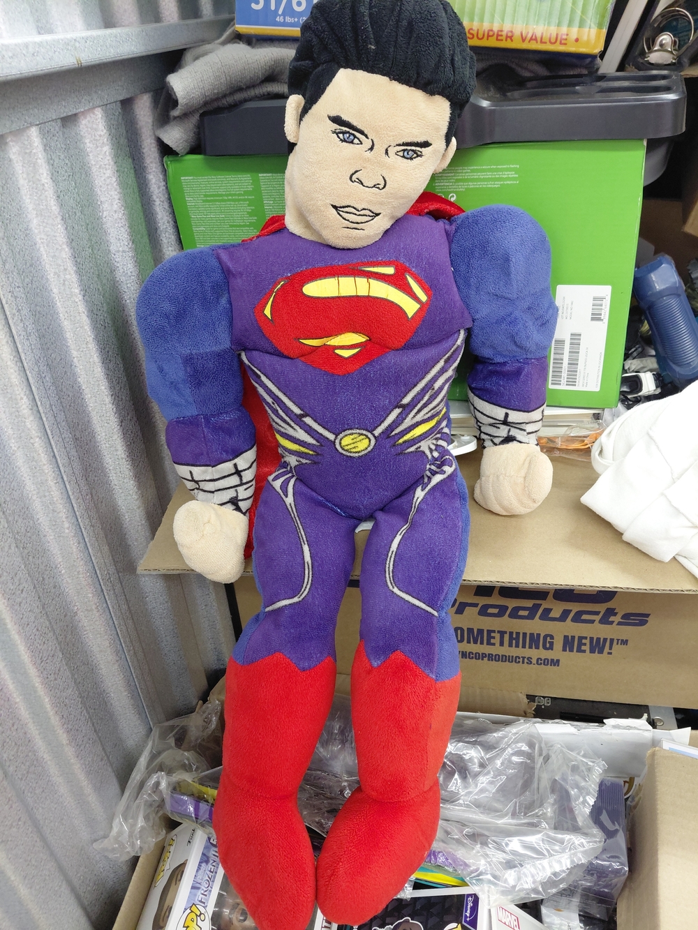 Kids Purple and Red Superhero Costume Plush Doll,Vintage!!